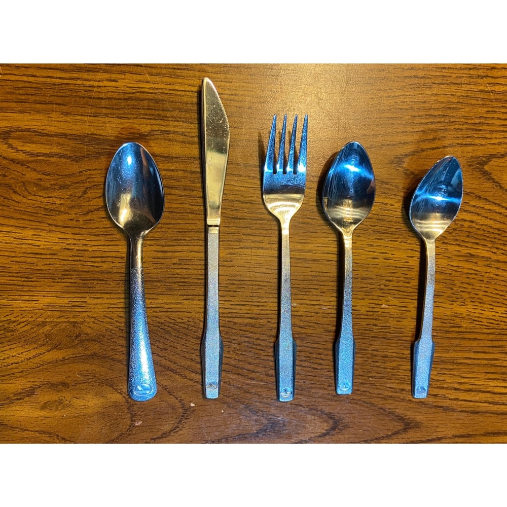 Vintage Eastern Airlines Inflight First Class Cutlery 5 Piece Silverware Set